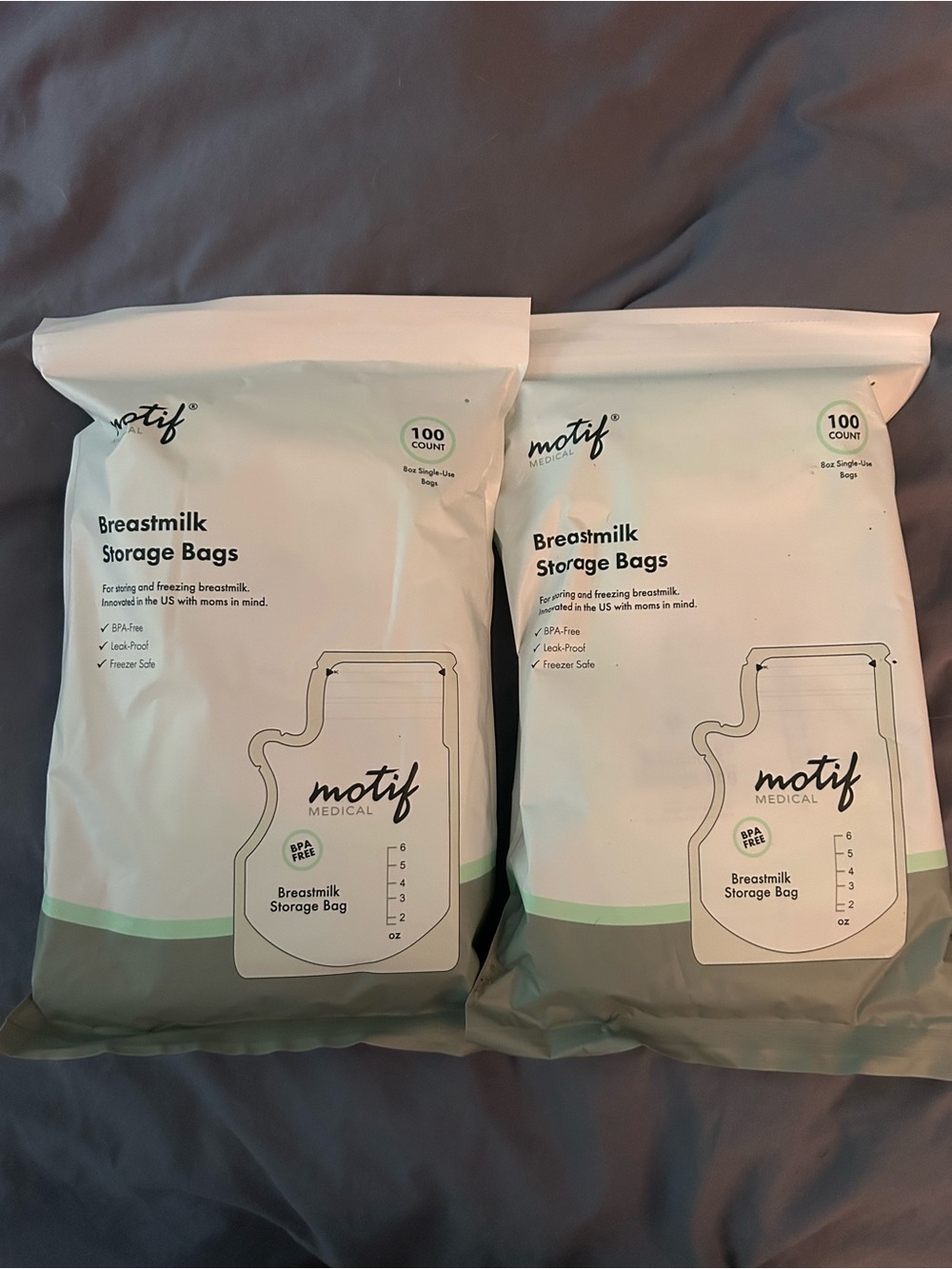 Motif Breastmilk Storage Bags - Pack of 100 (Two Packs)